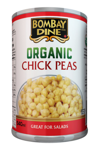 Bombay Dine Organic Chick Peas - 540ml x 12
