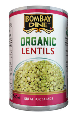 Bombay Dine Organic Green Lentils - 540ml x 12