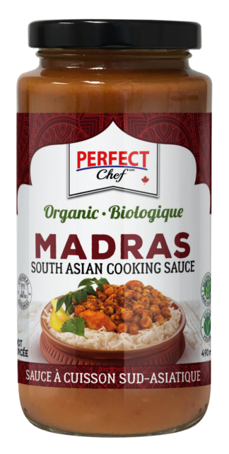 Perfect Chef Organic Madras Indian Cooking Sauce - 490ml x 12