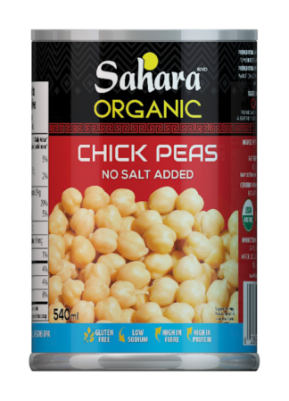 Sahara Organic Chick Peas - 540ml x 12