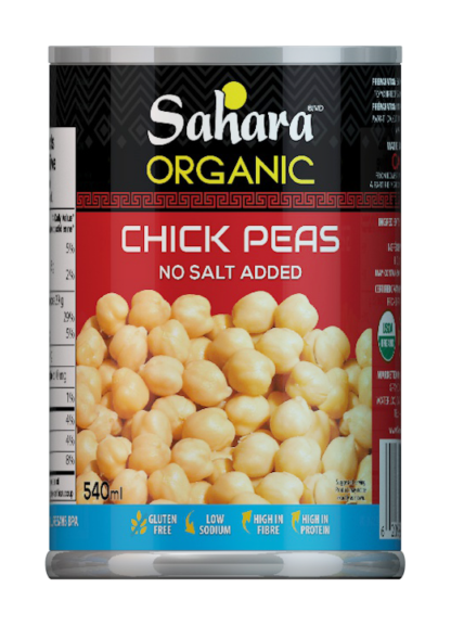 Sahara Organic Chick Peas - 540ml x 12