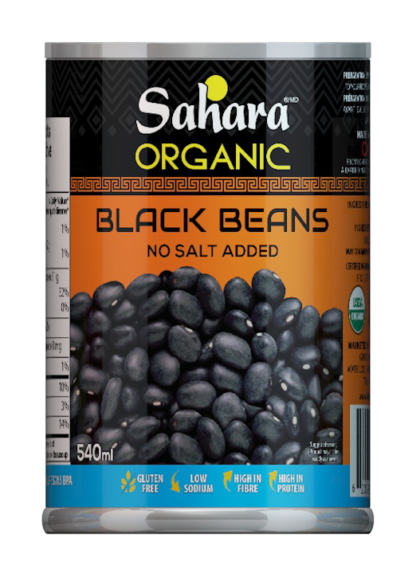 Sahara Organic Black Turtle Beans - 540ml x 12