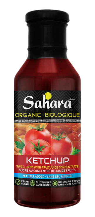 Sahara Organic Ketchup No Salt or Sugar Added - 350ml x 6