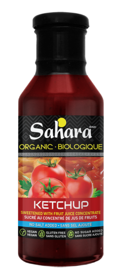 Sahara Organic Ketchup No Salt or Sugar Added - 350ml x 6
