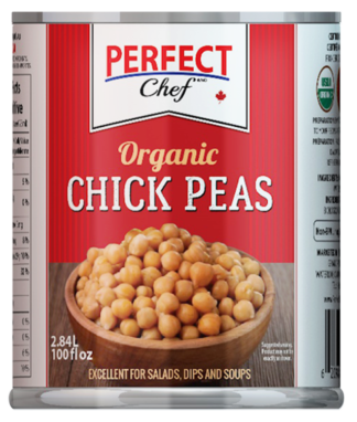Perfect Chef Organic Chick Peas - 2.84L x 6
